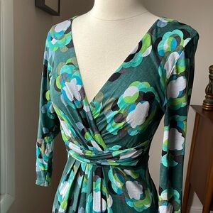 Elegant Multicolor Wrap Dress